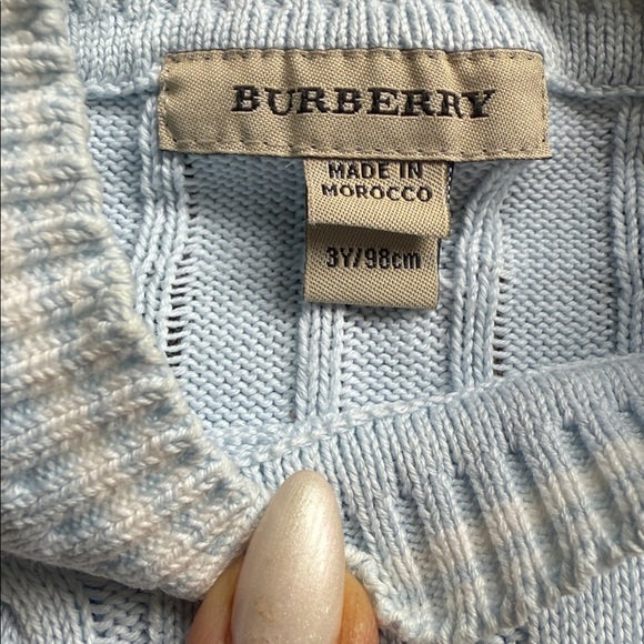Burberry Boys Light Blue Cable Knit Sweater 3Y - Picture 3 of 6